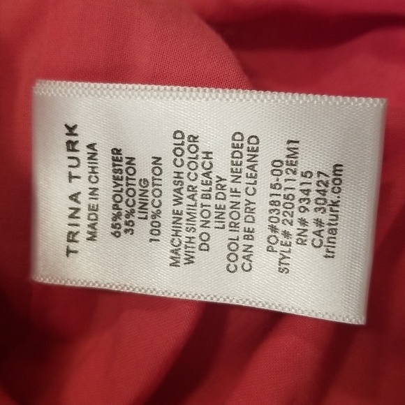 💕TRINA TURK💕 Veranda Top ~ Vista Voile Watermelon Red Medium M NWT - Picture 10 of 10